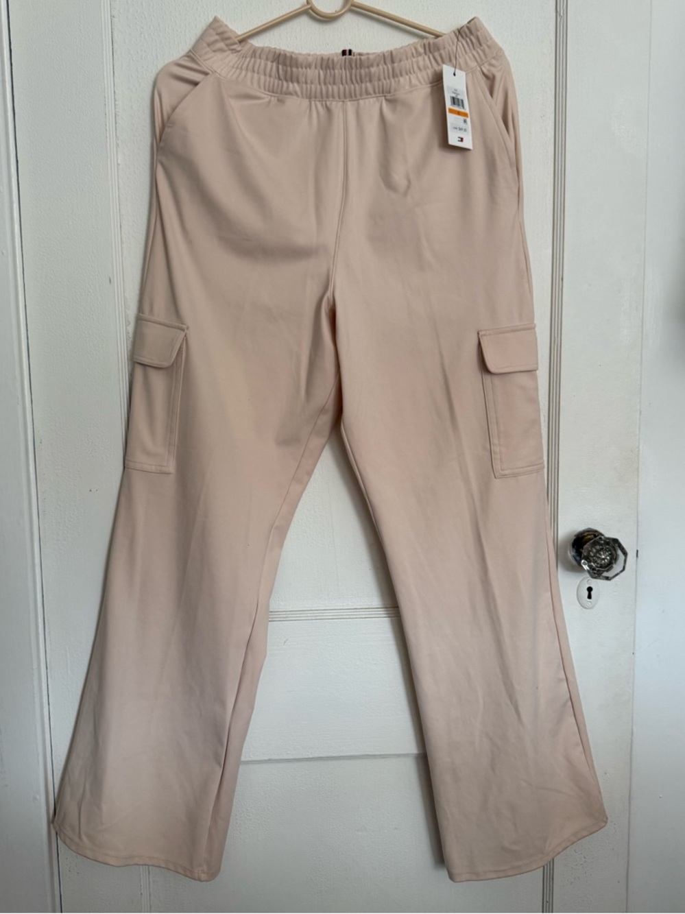 Tommy Hilfiger beige soft elastic waist cargo pants